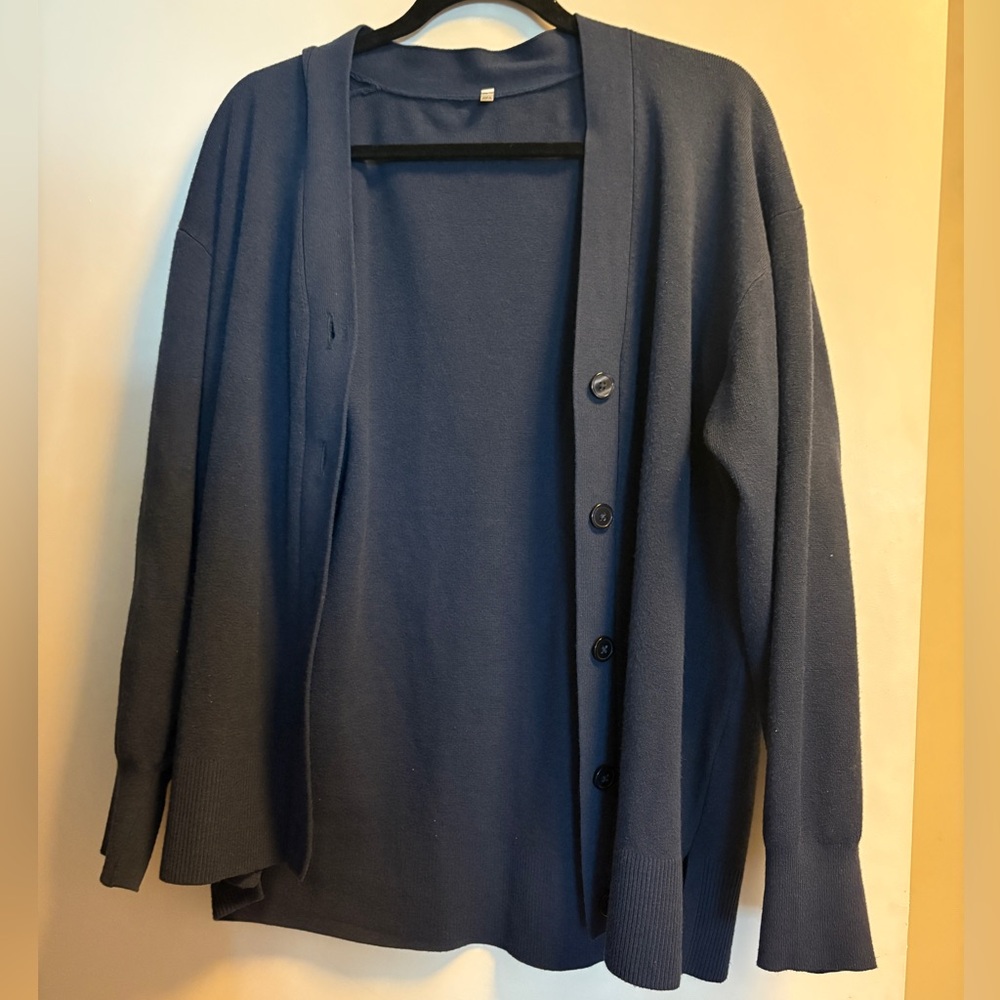 Muji Deep Blue Women's Cardigan Size Medium